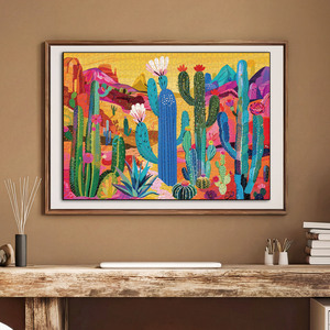Puzzle néon Cactus du désert, puzzle artistique paysager tropical bohème avec succulentes, avec lettres au dos, jouet anti-stress pour adultes - Product Image 5