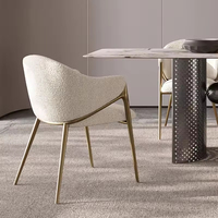 Chaises de salle à manger en velours rembourrées avec pieds en métal, design moderne et minimaliste, pour hôtels, restaurants, maquillage et loisirs - Vente en gros BST