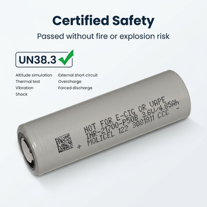 Cellule de batterie haute décharge 3.6V 5000mAh 60A INR21700-P50B la mieux notée, compatible avec Molicel P50B pour appareils PEV à courant élevé - Product Image 1
