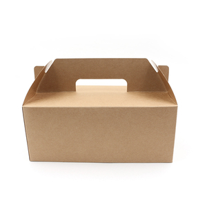 brown craft cake box custom printing logo with handle wedding box packaging