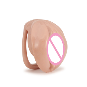 Jaula de Castidad con Escala de Labios. Juguetes Sexuales para Adultos. Forma de Vulva. Jaula de Castidad. Dispositivo de Castidad de ABS+Resina con 4 Anillos de Diferentes Tamaños. - Product Image 4