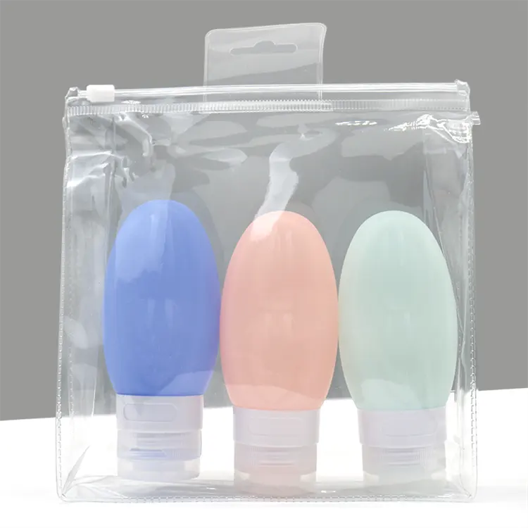ZhongDing 90ml Squeeze Leakproof Pack Gel Bottle Set Kit Garrafa De Silicone Higiene Pessoal Silicone Travel Bottle Set
