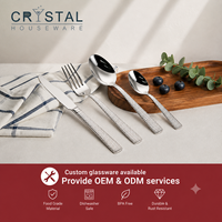 Ensemble de couverts CRYSTAL Heavy Duty en acier inoxydable 18/10, 5 pièces, finition miroir brillant, pour restaurant, hôtel, dîner