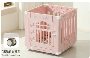 คอกกั้นสัตว์เลี้ยงแบบโมดูลาร์ HDPE อะคริลิก รุ่น Gentle Sweet Leisure สำหรับใช้ในบ้าน ปรับขนาดได้ กันน้ำ พร้อมล้อเลื่อน - Product Image 5