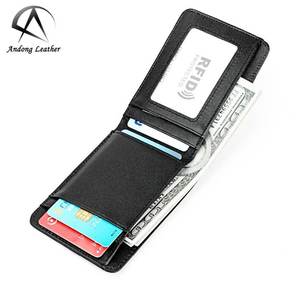 Portefeuille court en cuir véritable RFID Andong pour homme, mini porte-monnaie pour femme, porte-cartes de crédit pour homme, petite bourse pour homme - Product Image 6