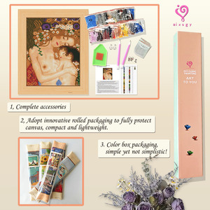 Kit de peinture diamant DIY pour enfants, vente en gros, 5D, entièrement brodé, Château de rêve de princesse avec mère et enfant, Décoration artistique pour la maison - Product Image 3