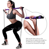 Kit de barre de Pilates détachable avec bande de résistance Yoga Pilates Stick équipement d'exercice musculaire barre de tonification pour l'entraînement complet du corps