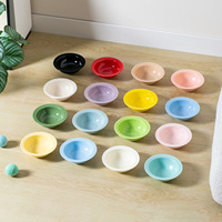 NicePets Macaron Flying Saucer Bol en céramique pour animaux de compagnie |   Bord de protection anti-déversement |   16 couleurs pastel, gamelle pour chat et chien, bol à eau