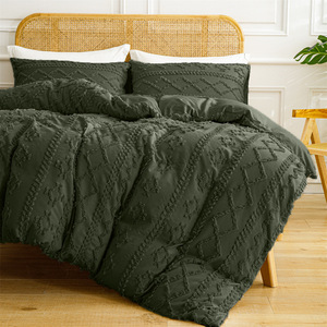 Böhmisches Getuftes Bettbezug-Set 3-teilig Einfarbige Bettwäsche Einfacher Stil Quilt-Set Heimtextilien Grenzüberschreitender Großhandel - Product Image 4