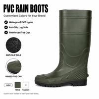 Bottes de sécurité en PVC pour hommes, OEM ODM, vente en gros, imperméables, avec embout renforcé, semelle antidérapante, pour travaux en extérieur