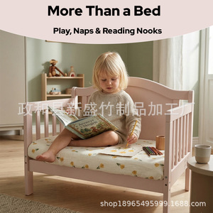 Cama baja Montessori de madera maciza para niños, cama para niños pequeños, cama individual de bambú y madera para niños y niñas, para uso doméstico. - Product Image 2