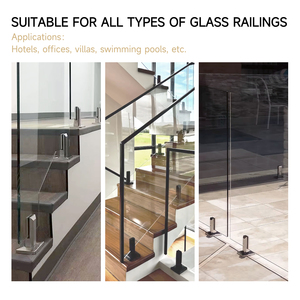 Support de fixation en acier inoxydable pour balustrade de balcon en verre, poteau de fixation pour clôture de <span class=keywords><strong>piscine</strong></span> en verre <span class=keywords><strong>sans</strong></span> cadre, pince de fixation pour verre de <span class=keywords><strong>piscine</strong></span> - Product Image 5