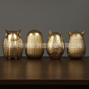 تمثال بومة من الراتنج بتصميم إسكندنافي عصري، تحفة فنية حيوانية لطيفة من الراتنج لتزيين خزانة التلفاز ورف الكتب وغرفة المعيشة وسطح المكتب والمنزل - Product Image 4