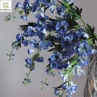 Fleurs artificielles de delphinium de haute qualité 105 cm, toucher réel, blanc, bleu, fuchsia, Cinsokida Ajacis, pour la décoration de mariage et de la maison