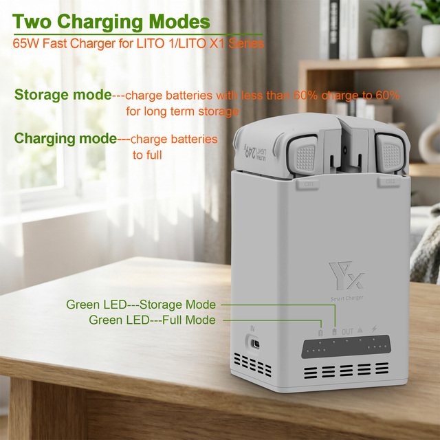 Charging Hub for Lito 1/X1, Dual-Port Charging Hub Battery Charger Compatible with DJI Lito 1 / Lito X1
