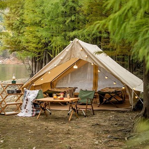 Cotton Trigone <b>Tent</b> 6-8 Person Double Layer <b>Large</b> Space Three Season Camping <b>Tent</b> With Waterproof 2000-3000 Mm - Product Image 1