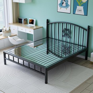 Tsuneyuki Metal <b>Bed</b> 1.5m/1.8m <b>Double</b> Size European Style Minimalist Bedroom Frame - Product Image 4