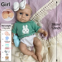 12 Zoll Squish Mini Vollsilikon Reborn Baby Puppe Unbemalt/Bemalt Puppe Passend für Schnuller Weich Badegeeignet Bebe Großhandel Geschenk