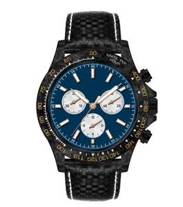 Montre chronographe en quartz personnalisée OEM, boîtier en fibre de carbone, verre saphir, étanche 50M - Product Image 3