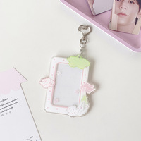 Tempat Kartu Transparan Motif Buah Kartun untuk Pelajar, Merchandise Idol, Photocard 3-inci, Tempat Kartu Guka, Tempat Kartu