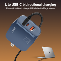 LDNIO Q5 Gan 33w Certifié PD/QC3.0 Chargeur Super Rapide Multi Plug Adaptateur Chargeur Portable Avec 3 Port USB pour Téléphone Mobile