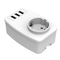 Adaptador de Viaje Vastfafa con Enchufe de Pared de 1 Vía, Múltiples Tipos de Enchufes, 3 Puertos USB A, Mini Puertos USB, Cargador Rápido, 100-250V, Conexión a Tierra Estándar