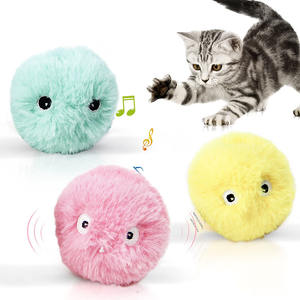 Boule Interactive pour chat, jouet sonore automatique en peluche, accessoire à imbriquer, émet un son, amusant, 3d, chat herbe-aux-chats - Product Image 1
