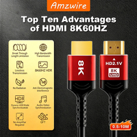 Câble HDMI certifié dernière version HDMII, haute vitesse 48 Gbps, prise en charge HDR dynamique, test TDR, résolution 8K 60 Hz, 4K 120 Hz