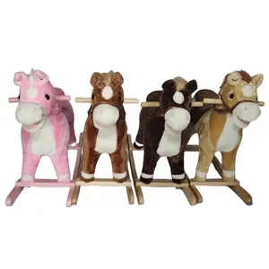 Nuovo cavallo di peluche creativo multifunzionale giocattolo per bambini adorabile peluche in legno cavallo a dondolo