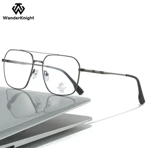 2024 Fashion Glasses For Men Metal Eyeglasses Frames Vintage Thin Blue Light Blocking Glasses Retro Eyewear