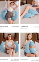 Bantal Kehamilan untuk Tidur, Penyangga Punggung, Perut, dan Pinggul, Bantal Wedge Portabel untuk Perjalanan bagi Ibu Hamil