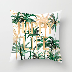Federa per cuscino <span class=keywords><strong>con</strong></span> foglie di piante subtropicali, federa per cuscino <span class=keywords><strong>con</strong></span> foglie di palma, copricuscino per divano e auto - Product Image 1