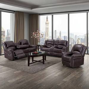 Juego de Sofás Reclinables de Piel Sintética de Lujo, 3+2+1 Plazas, Ideal para Apartamentos, Oficinas, Hoteles, Diseño Moderno, Venta al Por Mayor - Product Image 1