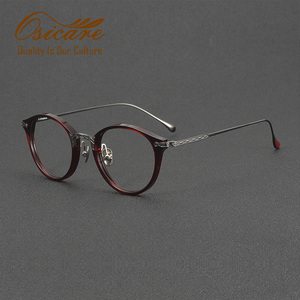 高級品質光学レンズ眼鏡、特注ロゴ入りレンズ、眼鏡、メガネ、アセテートチタン製眼鏡フレーム - Product Image 5