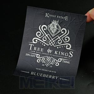 Luxury 3D Sliver Foil Embossed Texture Paper <strong>Labels</strong> Luxurious Offset Printing <strong>Vodka</strong> Liquor Gin Wine <strong>Labels</strong> Waterproof for Bottle - Product Image 2