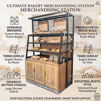 Usine Vente Verre Pain Vitrine Boulangerie Vitrine Cabinet En Bois Gâteau Vitrine Avec Lumière LED