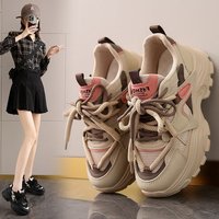 Nouvelles baskets décontractées à bout rond et semelle épaisse pour femmes et étudiantes, style fabricant
