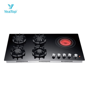 <span class=keywords><strong>Cocina</strong></span> de <span class=keywords><strong>Gas</strong></span> Integrada de Diseño Moderno 2026, Vidrio Templado, Multifunción, 5 Quemadores (4 de <span class=keywords><strong>Gas</strong></span> y 1 Eléctrico), Placa de Cocción de Cerámica para Uso Doméstico - Product Image 4