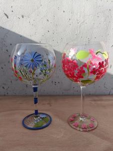 Copa de vino de pintura a mano de alta calidad suministrada de fábrica, dibujo a mano, gafas <span class=keywords><strong>Gin</strong></span> <span class=keywords><strong>Tonic</strong></span>, vaso de vidrio para beber <span class=keywords><strong>Gin</strong></span> - Product Image 2