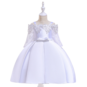 Robe de soirée florale en satin à épaules dénudées pour filles de 3 ans, tenue de fête d'été, style formel pour la saison printanière - Product Image 5