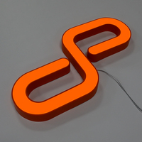 Letras Luminosas 3D Populares de Acero Inoxidable con Iluminación Frontal y Borde Decorativo, Letras Metálicas LED para Tiendas Minoristas