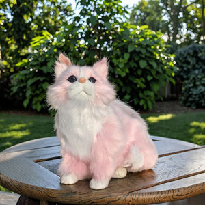 Petit <span class=keywords><strong>chat</strong></span> <span class=keywords><strong>persan</strong></span> bleu coloré en peluche, mignon, réaliste, personnalisable en plusieurs couleurs, léger, moelleux, ornement animal en fausse fourrure - Product Image 1