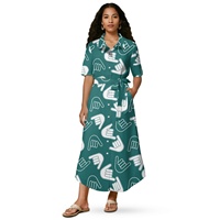 Robe chemise élégante pour femmes à manches courtes - Boutonnée, tissu doux et respirant, choix idéal. Impression à la demande. Personnalisé.