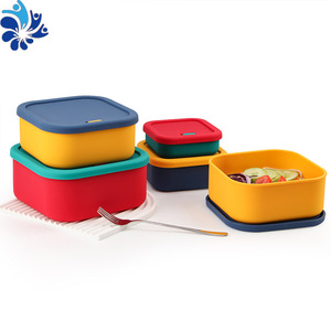 Silicone Food Storage Container Rectangle With Lid <b>Microwaveable</b> For Office Travel Refrigerator Use - Product Image 5