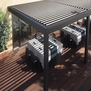 Unique Design100% Waterproofing Sun Shade Gazebo Motorized Pergola Rainproof Aluminum Louvre Roof