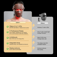 Masque facial LED rouge portable en silicone EYCO pour soins de la peau, thérapie photonique 850nm 630nm, prévente
