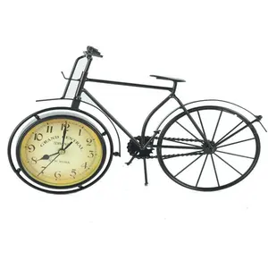 빈티지 철 예술과 공예 자전거 좌석 시계 홈 새 집 장식 창조적 인 선물 시계