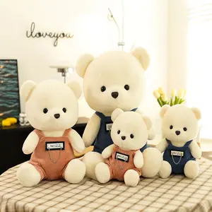 DL22310 new animal doll cushion pillow bib bear white 3 inch claw machine stuffed plush toy