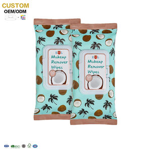 Personalizzazione naturale biodegradabile PH-balance cocco struccante pulizia viso salviette tessuto - Product Image 1