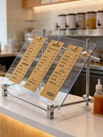 Support de menu alimentaire transparent en acrylique pour table de restaurant, présentoir de commande, panneau de signalisation